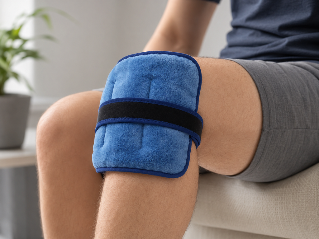 2 Pack KoolX Premium Gel Ice Packs for Injuries Reusable, Flexible Cold Wraps with Straps, Soft Plush & Nylon Sides, Extension Strap, Ice Pack for Knee, Back, Shoulder, Elbow & Calf - Medium + Large