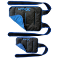 2 Pack KoolX Premium Gel Ice Packs for Injuries Reusable, Flexible Cold Wraps with Straps, Soft Plush & Nylon Sides, Extension Strap, Ice Pack for Knee, Back, Shoulder, Elbow & Calf - Medium + Large